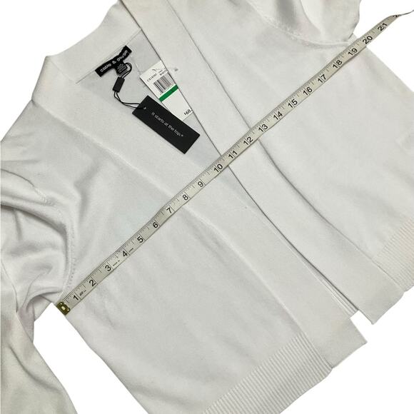 Cable & Gauge Cardigan Sweater Open Front White Size Large NWT - Picture 4 of 10